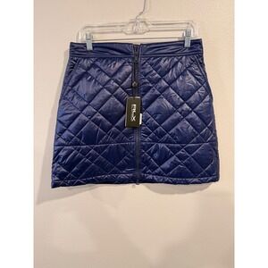 RLX Ralph Lauren Navy Blue Quilted Golf Concept 1 Primaloft Mini Skirt size Med